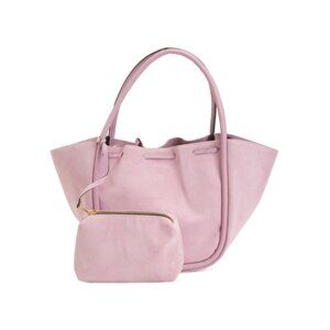 CHEVAL Lilac Made In Italy Suede Tote With Tube Handles